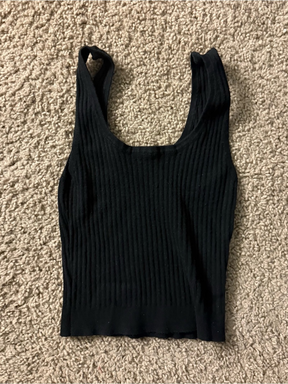 Black Ribbed Tank Top - Classic Women's Knit